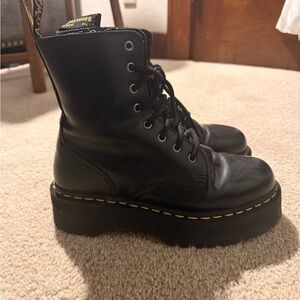 Dr. Martens Black Platform Combat Boots